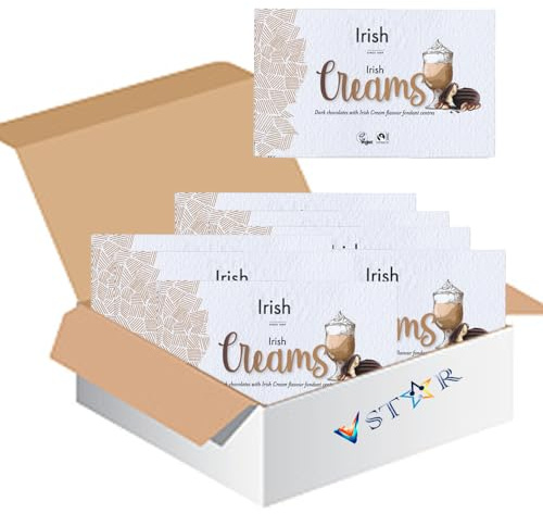 Vegan Dark Chocolate Variety Pack – Assorted Plant-Based Chocolate Bars – Dairy-Free, Rich Flavour for Sharing & Gifts (Half Box (7 x Boxes), Irish Creams 150g)