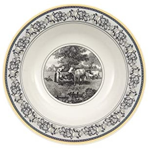 Villeroy & Boch Audun Ferme Ensaladera, Porcelana Premium, Blanco/Gris