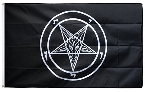 Flaggenfritze Fahne/Flagge Baphomet Church of Satan + gratis Sticker