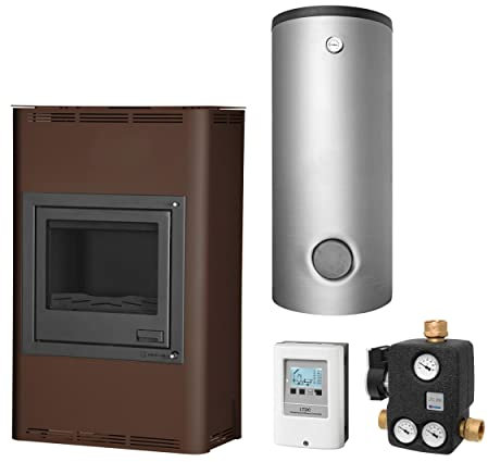 Aquaflam KS0656 25 Basic Brown Wasserführender Kaminofen Komplett-Set + Pufferspeicher TPSR 1000 + 1 SWT