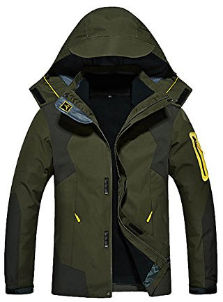 Femme Homme Détachable Veste De Ski Randonnée Escalade Manteau Imperméable 3 en 1 Homme Vert Armée 4XL