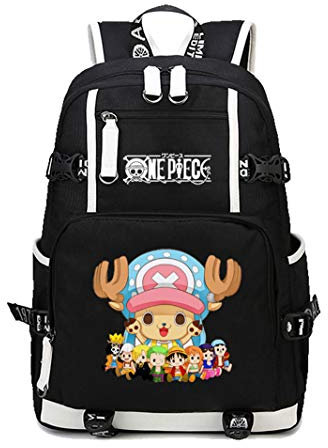 WANHONGYUE One Piece Tony Tony Chopper Anime Backpack Student Schoolbag Laptop Book Bag Rucksack Casual Dayback for Boys and Girls Black-2