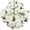XONOR 4 Bouquets Artificial Peony Silk Flowers Fake Glorious Flower for Wedding Party Bridal Home Decoration, 5 Forks, 9 Head (White)