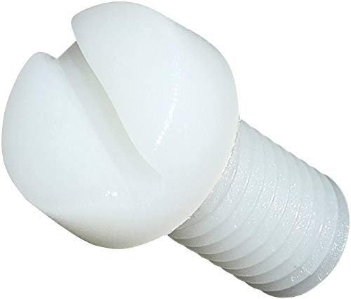AERZETIX - C45328 - Lot de 10 - Vis en Polyamide/Nylon M8x16 - Filetage Métrique - à Tête Cylindrique/Fendue/Plate/Ronde - Isolante - Bricolage - Rénovation - DIN 84