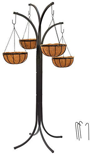 Arcadia Garden Products 1596 Coconut Basket Hanging Garden Tree, Black