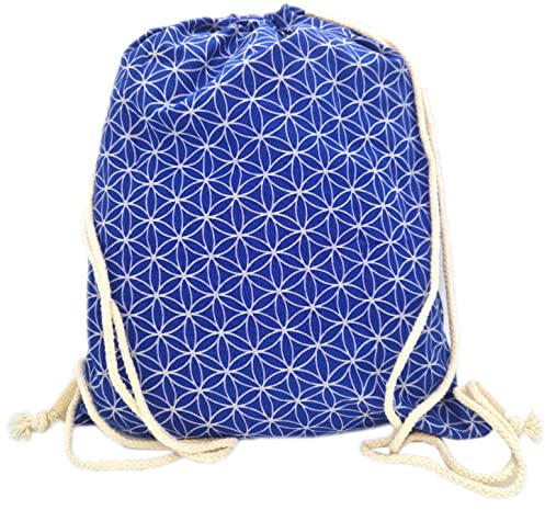 PANASIAM Turnbeutel - Sportbeutel mit dicker Kordel - Stoffbeutel Unisex | aus fester Baumwolle, Gym Bag oder kleiner Wäschesack für Reisen, mit japanischen Ornamenten & heiliger Geometrie