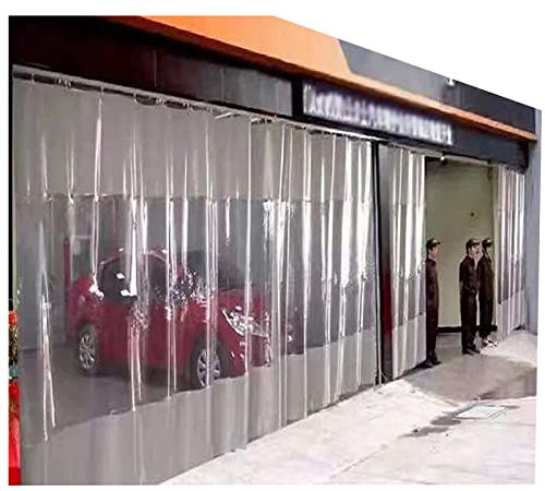 LIJINBO Outdoor Vinyl Tarp Curtain Waterproof, Canopies& Transparent Tarp Panel, Tent Side Windshield 100% Weather Resistant With Rustproof Grommets& Hook For Pergola, Porch, Garage