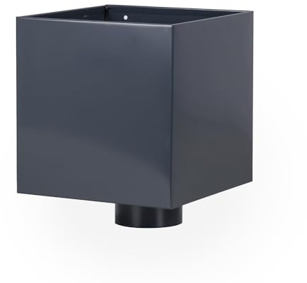 Boite à eau gris anthracite RAL 7016 200 x 200 sortie Ø 80 ou 100 mm avec grille (Sortie Ø 80)