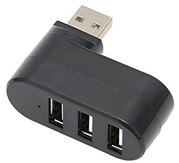 Jectse USB Splitter, 3 Port USB 2.0 Hub 180° Drehbar Ultra Slim Portable Data Hub USB Adapter Station für PC Laptop Tablet, Plug and Play