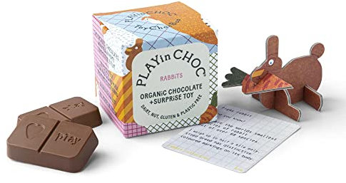 Playin Choc Ltd Überraschungswürfel Schokolade, Kaninchen, 20g (1)