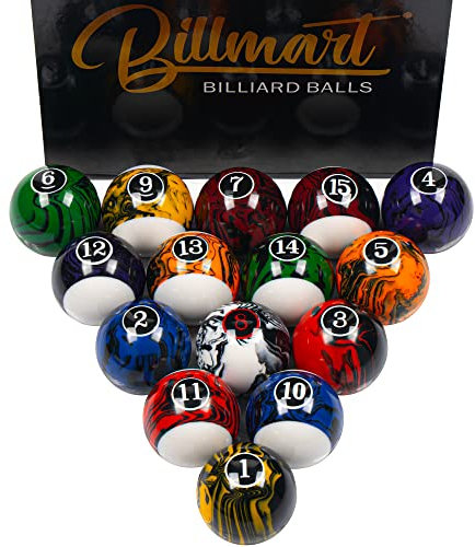 Billmart Billardkugeln Set 16 Billardkugeln (Black Marble Premium)