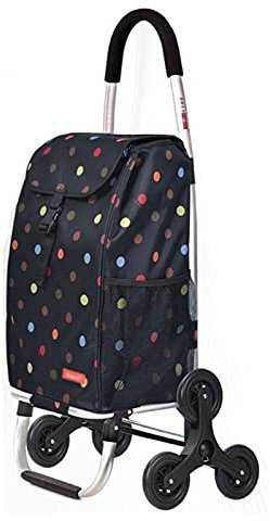 Carro de la Compra Grande Carrito portátil Carrito de la compra Pliegues de escalada Traza de la mano de la mano de la escalada 6 ruedas con el marco de aluminio inoxidable Bolsa impermeable extraíble