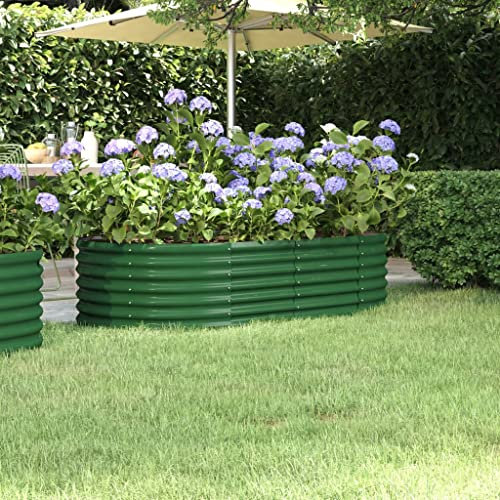 Jardinière Acier Enduit de Poudre Vert Grande Taille Balcon Carré Potager