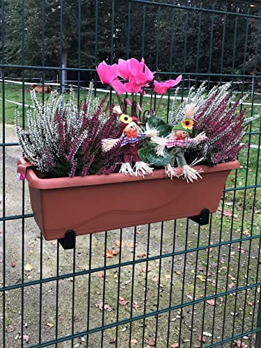 Blumenkastenhalter Doppelstabmattenzaun Blumenkasten Halterung Stabmattenzaun Halter Zaun Gartenzaun Haken Befestigung Blumentopf Balkonkasten Doppelstabmatte (4xSet 200mm)