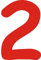 Kleckerliese Alphabet Zahlen Ziffern 8cm selbstklebende Aufkleber Wand Fenster Tür Boote Auto Kinderzimmer STICKER 2 - Höhe 8cm, Farbe Rot
