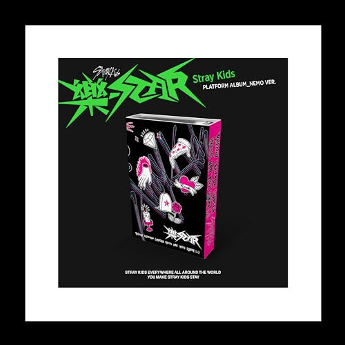 DREAMUS Stray Kids Fan-Artikel, Sammelalbum - 8th Mini Album Platform NEMO Version Case+QR card+Sticker+Photocard+Ornament+Lyric card+Tracking - 5x1x5 cm, gold