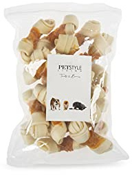 Petstyle Living Geknoteter Kauknochen mit Huhn - Hundesnack - 11cm - 20 Stück