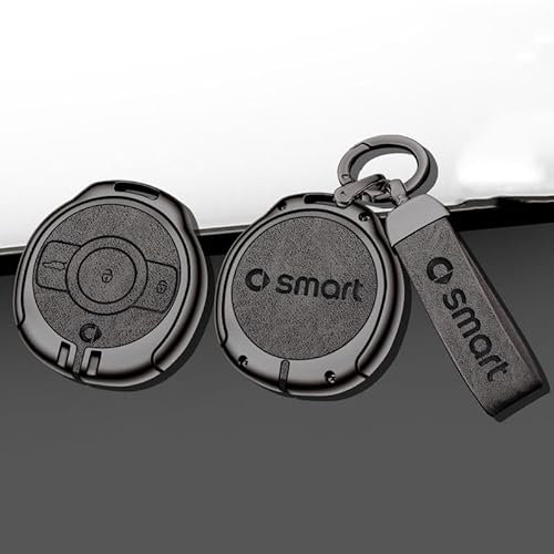 ZABEES Autoschlüssel Hülle Schlüsselhhülle für Smart #1#3 Brabus, Auto Fernbedienungen Schutzhülle Abdeckung Auto Schlüsselgehäuse Schlüsselring Schlüsselanhänger,D Grey1