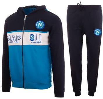 Napoli Tuta Homewear Ufficiale con Zip e Cappuccio Blu/Royal Uomo S-XXL (XXL, Blu)