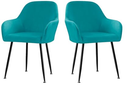 Stuhlhusse Stuhlbezug Samt Stretch 2er/4er/6er Set, Gebogen Stuhlbezüge Rückenlehne mit Armlehne Abnehmbar, Stuhlüberzug Esszimmerstühle Modern Bürostuhl Bezug Stuhl Beschützer-Light Green||2PCS