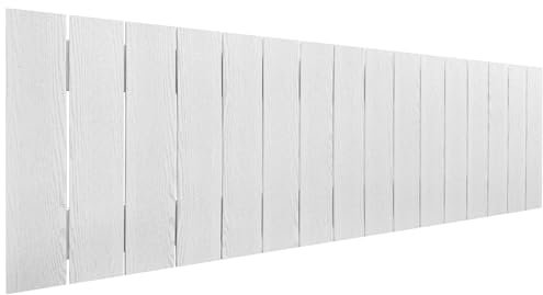 DHOME Recyceltes Holz Kopfteil MDF Paletten Stil Vertikale Palette Bed Pallets Beschläge inklusive (150cm, Weißes Holz)