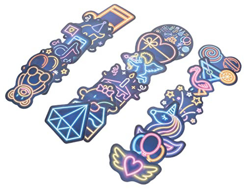 Housoutil 50stücke Neon Graffiti Aufkleber Neon Aufkleber Für Laptop Skateboard Wasserflasche Gepäck Snowboard Coole Mit Leuchtendem Musterdesign Wasserfest Und Langlebig