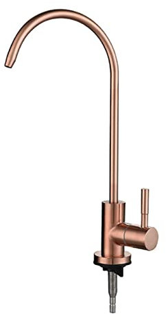 Grifos de cocina, grifo de agua potable, cuello de cisne, grifo de ósmosis inversa frío único, oro rosa