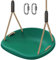 BeneLabel Heavy Duty Swing Seat with Adjustable Rope and Carabiners, Cushion Style Design Non-Slip Swing Seat, Playground Swing Set Accessories for Kids and Adults, Green