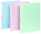 Viquel - 3 Stück Kunststoff-Mappe Rainbow Pastell - 3 A4 Sichttaschen mit Beschriftungsetiketten - Gummizugverschluss - blau/lila/grün