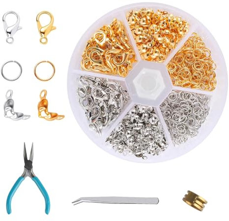 463 Pcs Jewellery Making Set, Chain Clasp Set, Bracelet Making Kit for Lobster Clasps for DIY Bracelet Jewellery Making, with Crafts Pliers Tweezers Opener