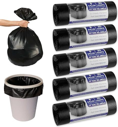 Sac Poubelle 30l, 100 Pièces Sac Poubelle Haute 30l pour Toilettes Biodégradables pour Camping, Voyage, Randonnée, Cuisine, Maison