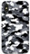 Hülle für iPhone X/XS Schwarz + Weiß + Grau Camouflage-Muster