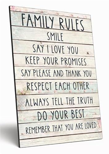 Motivational Wall Art Sign Plaque Inspire Every Day Vibrant Print Family Rules A4 Wooden Home Décor Uplifting Decoration