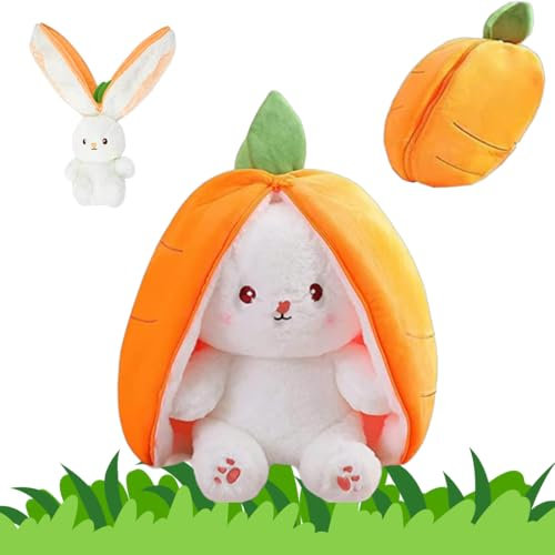 HONGECB Osterhase Plüschtier Hase, Stofftier Plüsch Hasen Versteckspiel, Hase Kuscheltier Plüschtiere, Kuscheltier Osterhase Puppe Geschenk Für Kinder (Karotten)
