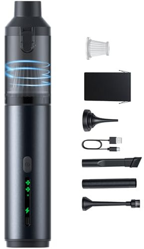 Aidisy handstaubsauger akku,16000PA Akku-Autostaubsauger,6-in-1 Auto Staubsauger Stark, 30 Min Laufzeit, USB-C Ladung,mini staubsauger Auto Kabellos für Auto, Haustiere,Sofa,Büro