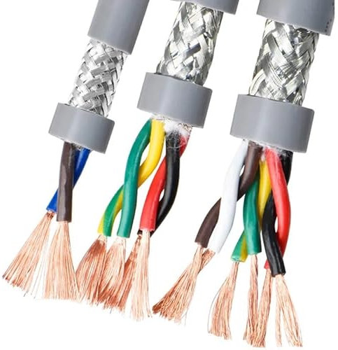 WANGFK Hochflexibles CNC-geschirmtes Twisted-Pair-Kabel mit 2/4/6/8/10/12 Kernen, 26 24 20 18 17 AWG, ölbeständiges TRVVPS-Biegekabel(24 AWG 0.2mm2,6 Cores 2M)