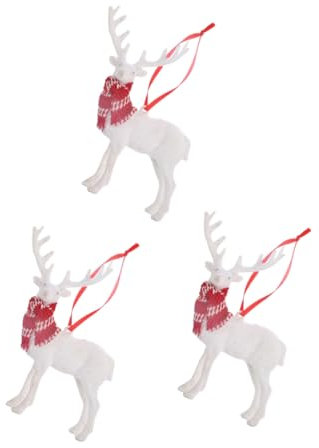 Cabilock 3stücke Weihnachtsanhänger Zum Aufhängen Hängeornament Mit Rentier-Design Weihnachtsschmuck Aus Robustem Material Zum Aufhängen An Baum Tür Wand Für Feiern Haus Garten