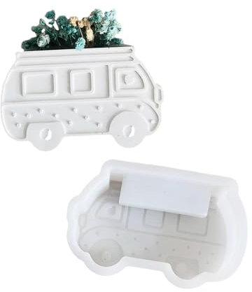 Blumenvase, Pflanzgefäß, Hochtemperaturbeständiges Silikon für Camping, Bus-Form, Heimdekoration, Basteln