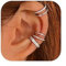 ADRAMATA 4 Paar Ear Cuff Ohrringe Gold/Silber – Ohrmanschette für Damen, Fake Helix Piercing Ohne Ohrloch, 14K Vergoldet Clip-On Knorpel Ohrringe, Verstellbare Earcuffs in Geschenkbox