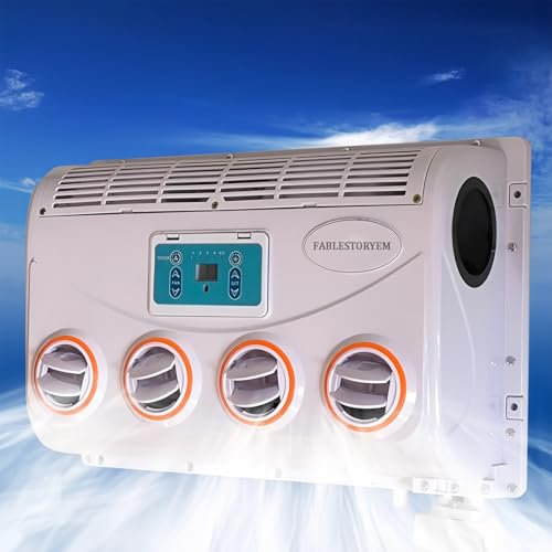 Fablestoryem Climatiseur de Toit pour Camping-Car 100 W, 12 V/24 V CC, 32 Tubes en Aluminium, Puissance de Refroidissement 1,2 T, Évaporateur Mural, Universel pour Modification de Climatisation,24V