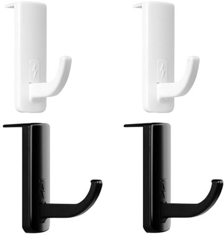 Saiyqsff 4 PCS Headset Hanger Self-Adhesive Headphone Monitor Stand Holder Universal Headphone Hooks for Home Office Hanging Over-Ear Headphones Gaming Headsets