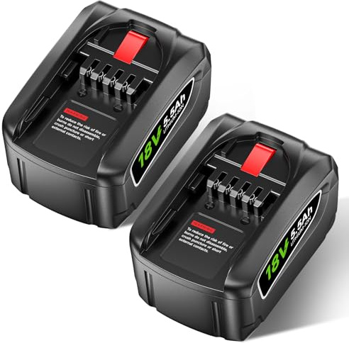 Mspalocell 18V 5.5Ah Battery for Flymo easihover mower, Bosch PBA/PSB/PSR Series AL1880CV AL1810CV, Replacement Battery for Hedge Trimmer, Cordless Drill, Drill Driver, Saw and Lawn Mower, 2 Pieces