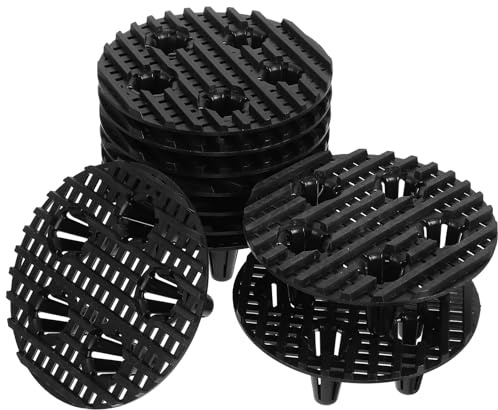 DOITOOL Lot de 12 Rehausseurs Ronds 10 CM pour Pots de Fleurs Supports en Plastique Drainage Inserts pour Pots D’Intérieur ’Extérieur Protège-Racines Anti-Pourriture Accessoires