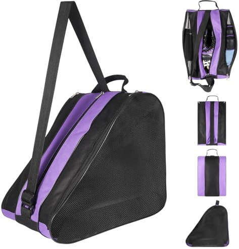 QKURT Borsa per Pattini a Rotelle per Bambini, Borsa da Pattinaggio con Tracolla Regolabile, Borsa Porta Pattini Ghiaccio, Borsa per Pattini in Linea, Borsa da Trasporto per Pattini per Donne Uomini
