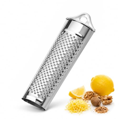 Nutmeg Grater Stainless Steel, Multi Purpose Kitchen Grater Tool for Ginger Garlic Cheese Nuts and Citrus Zest, Handheld Dishwasher Safe Food Grater