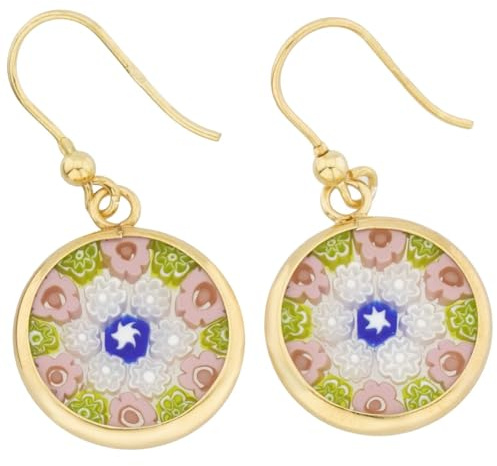 Millefiori Runde Ohrringe - Gold