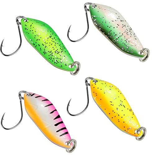 4 FTM Spoon Strike 2,1g - Blinker zum Spinnfischen auf Forelle, Forellenblinker zum Angeln am Forellensee, Forellenköder