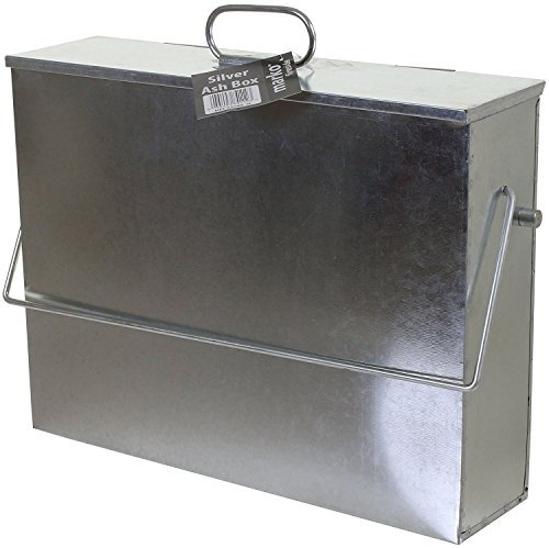 Fireside Ash Carrier Galvanised Metal Hot Tidy Box Container Fireplace Pan Bucket Bin Ash Storage Box (Galvanised)