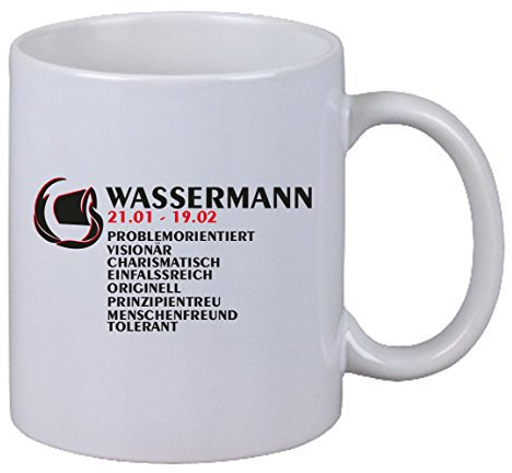 Kaffee Tasse Sternzeichen WASSERMANN Horoskop Tierkreiszeichen Geschenk Büro