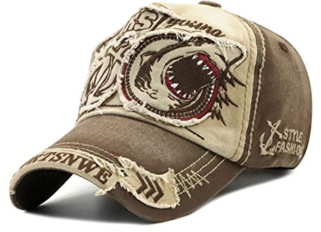 Sporty Herren Baseball Cap Shark Fight Skull
